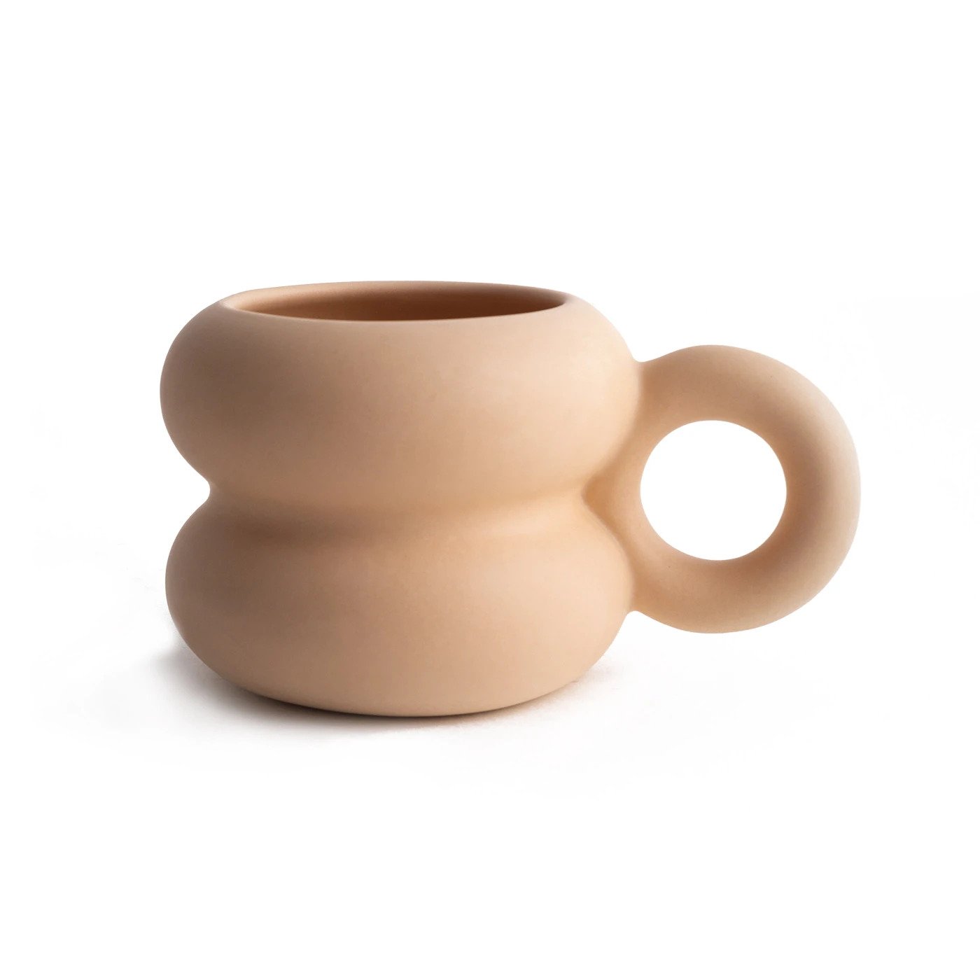 Taza mega mug color beige mate.